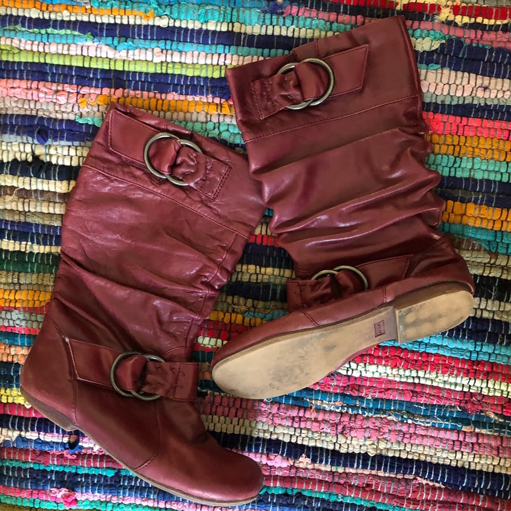 Red slouchy Aldo boots